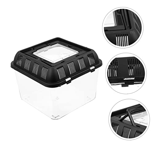 Generic Transparent Turtle Transport Box Reptile Breeding Holder for Snakes Geckos Frogs More Reptile Storage Case for Pet Observation and Feeding