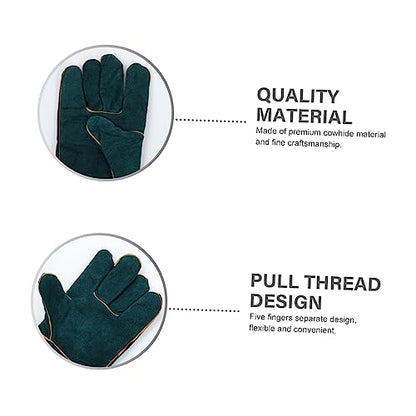 2pcs Bite Resistant Reptile Gloves Pet Grooming Mitts Pet Protective Gloves Dark