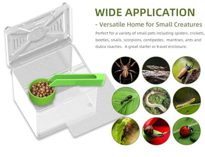 Cricket Keeper - Multi Purpose Insect Habitat for Crickets | Dubia Cockroaches, breadworms, and Silkworms, with Ventilation and Breathability (No Assembly Needed) (Transparent) - color: transparent