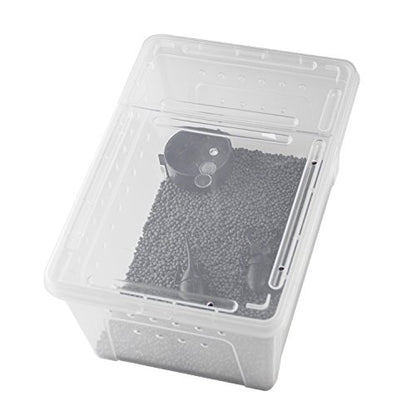 OMEM Portable Reptile Terrarium Habitat for Mini Pet Houses Breathable Holes Stackable Container (M) - size: 1PCS-Clear-M