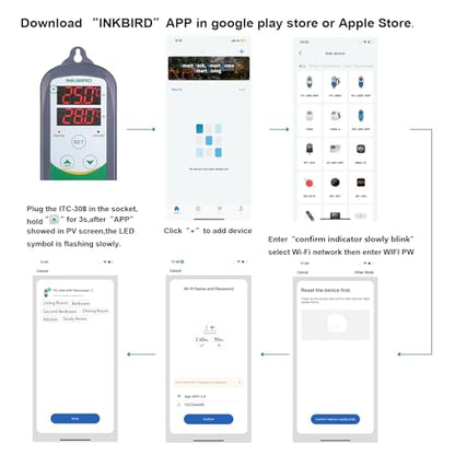 Inkbird WiFi ITC-308 Digital Temperature Controller Aquarium Thermostat for Aquarium Heater and Cooler, with Waterproof Sensor.
