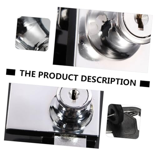 IMIKEYA Zinc Alloy Glass Cabinet Lock 5-8mm Anti-Theft Security Lock with 2 Keys for Display Case Door Furniture Hardware