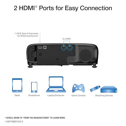 Epson Pro EX9270 Wireless 1080p 3-Chip 3LCD Business Projector | 4100 Lumens Color and White Brightness Built-In Speaker Stream from Phone / Laptop Airplay Miracast 2 HDMI Ports 1.6x Zoom