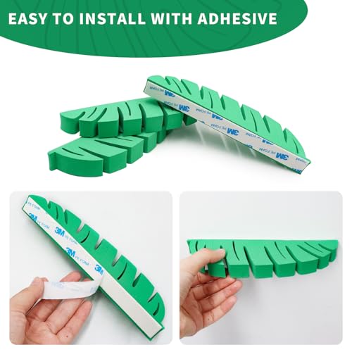 Tree Frog Terrarium Accessories, 3 Pack Green Sponge Relax Spots with Adhesive, Frog Habitat Platform, Tank Habitat Accessories for African Dwarf Frog, Toad