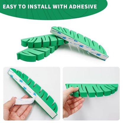 Tree Frog Terrarium Accessories, 3 Pack Green Sponge Relax Spots with Adhesive, Frog Habitat Platform, Tank Habitat Accessories for African Dwarf Frog, Toad