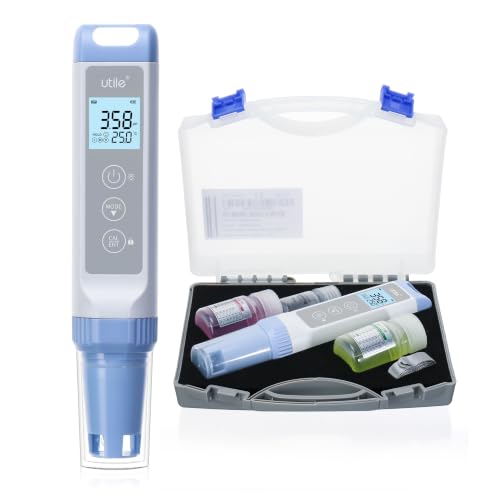 Utile pH Meter Pro, ±0.01 Accuracy pH Tester Kit, Auto Temp. Compensation, Auto 1-3 Points Calibration,IP67 Waterproof,LCD Display,4434.0003.1
