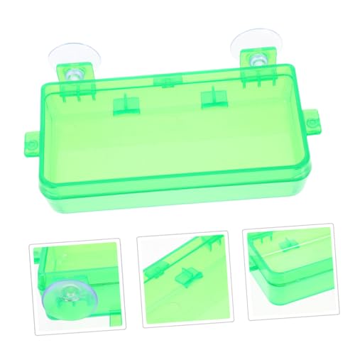 Toddmomy Secure Reptile Water Basin Insect Feeder for Bearded Dragon Gecko Snake Easy to Install Suction Cup Bowl - color: Light Green, size: 9.00X6.00X3.50CM