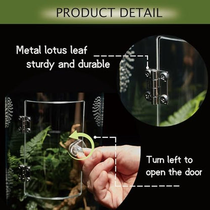 Acrylic Terrarium for Reptiles & Spiders – Small/Medium/Large Leak-Proof Enclosure (Horizontal/Vertical) | Ideal for Tarantulas, Jumping Spiders, Frogs & Geckos(Medium, Round) - size: Medium
