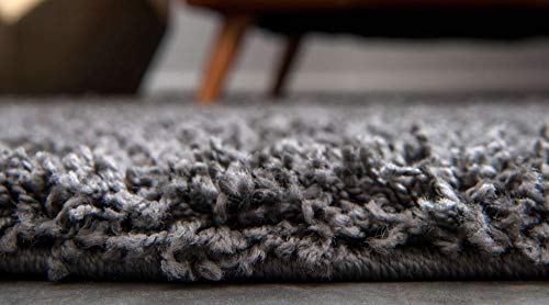Unique Loom Solid Shag Collection Area Rug (2' 6" x 13' 1" Runner, Graphite Gray) - color: Graphite Gray, size: 2'6" x 13'1" (Runner)