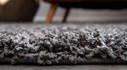 Unique Loom Solid Shag Collection Area Rug (2' 6" x 13' 1" Runner, Graphite Gray) - color: Graphite Gray, size: 2'6" x 13'1" (Runner)