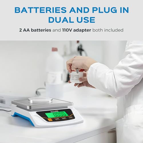 Digital Scale 0.1 Gram Accuracy Precision Lab Scale 6000g Scientific Digital Balance for Laboratory, Jewelry Weighing