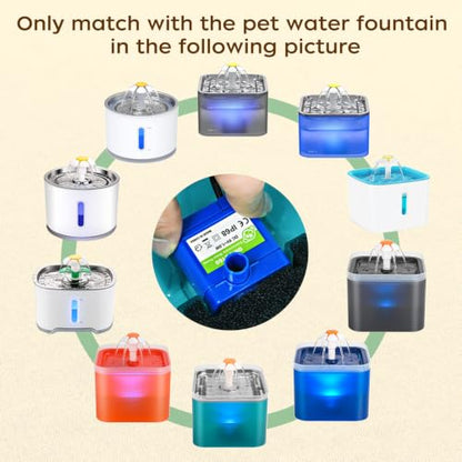 Cat Water Fountain Pump, Pet Water Fountain Pump Compatible Motor, DR-DC160 for Cat Drinking Fountain Cat Water Dispenser Replacement (Pump) | IP68Waterproof, Blue LED light, USB Port, Ultra-Quiet At Under 25 dB, Low Power Consumption Of 1.5 W