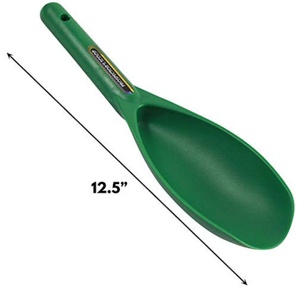 SE Green Prospector's Scoop - 12.5" Heavy-Duty Plastic Tool for Metal Detecting, Gold Panning, Treasure Hunting, and Gardening - color: Green