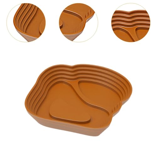 Reptile Bathing Pool Reptile Feeding Water Bowl Turtle Water Bowl Reptile Feeding Dish for Bearded Dragons Pet Supplies Bath, Small, Brown - color: Small, size: Brown