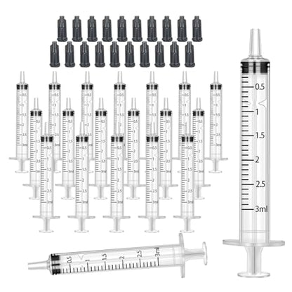 3ml Syringes with Caps (20 Pack) - size: 3ml-20pcs