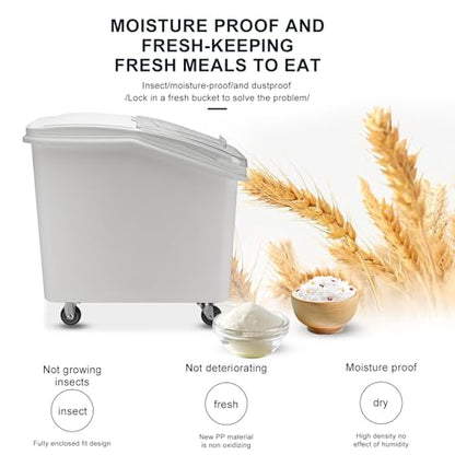 Ingredient Storage Bin,31 Gallon Dispenser Bin with Scoop for Dry Food, Sugar, Baking Supplies,Kitchen Rice Cereal Flour Bin,BPA Free,Pet Food Storage Container,Dog Cat Birds Food (31 Gallon) - size: 31 Gallon