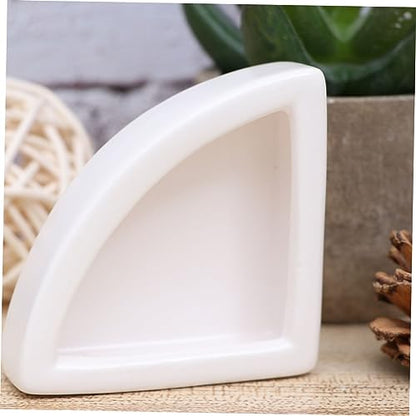 BESPORTBLE 1pc Reptile Feeding Bowl Ceramic Basin for Lizard Turtle Pets Escape Feeder Dish Non- Design White for Food Water Storage