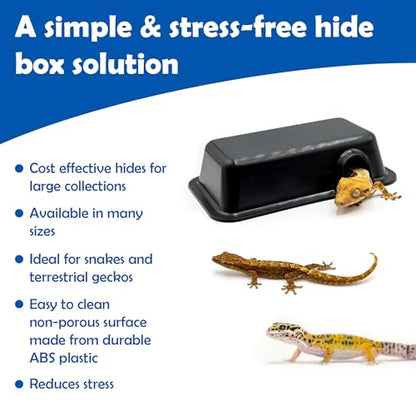 Pangea Reptile Hide Box, A - Mini 5.5"x3"x1.5" | Fits Most Standard Rack Units, Usable as Snake Tank Accessories, Good for Ball Python, Boas, Leopard Geckos, Kingsnake - size: A- Mini