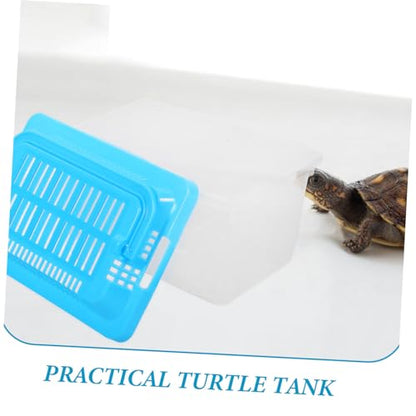 iplusmile Portable Transparent Turtle Feeding Box Compact Aquarium for and Reptiles Lightweight Habitat for Travel and for Turtles Snakes and Crabs - size: 13x9cm