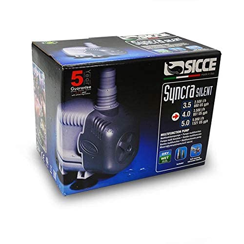 SICCE Syncra Silent 4.0 Multifunction 951 GPH Submersible Water Pump | Italian Made 85W Ultra Quiet Durable Aquarium Fish Tank, Fountain, Pond, Hydroponics, Terrarium Black | Freshwater & Saltwater - size: Syncra Silent 4.0