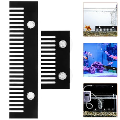 2Pcs Aquarium Overflow Comb for Fish Tank Detachable Acrylic Fish Barrier Accessory Prevent Fish Overflow for Aquatic Environments with Suction Cups