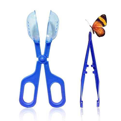2 Pack Feeding Tongs,Bug Tweezers for Kids Adults, Reptile Feeding Tweezers | Blue Long Handle Feeder Tools for Fish Aquariums Reptiles Snakes Lizard Gecko Spider and Bird,Reptile Pooper Scooper Clamp