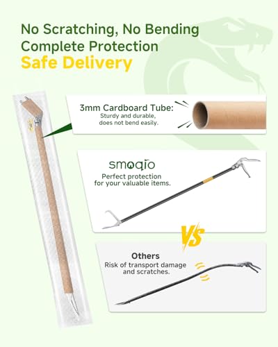 59 inch Snake Grabber, All-Aluminum Alloy Reptile Catcher Grabber | Wide Jaw Multi-Function Handling Tool with Lock, Anti-Slip Grip - size: 59 inch