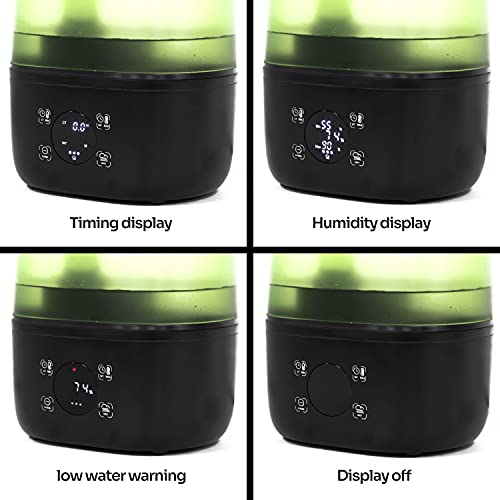 REPTI ZOO Reptile Automatic Fogger 2 IN 1 Digital Timing & Hygrostat Humidifier Remote Control 4L Large Tank Reptile Terrarium Fogger with Extended Hose for Bearded Dragon/Lizard/Gecko/Snake/Tortoise