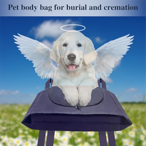 Eco Friendly Pet Body Bag with Handle，Pet Burial Box for Every Breed Size， Animal Body Bag for Burial and Cremation (L)