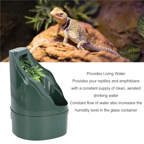 Reptile Drinking Fountain Water Dripper Living Aqua Waterfall for Lizard Turtle Snake Spiders
