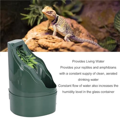 Reptile Drinking Fountain Water Dripper Living Aqua Waterfall for Lizard Turtle Snake Spiders