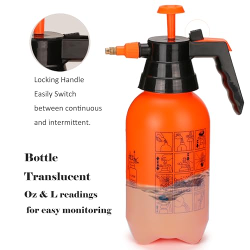 MRPAPA Pressurized Hand Sprayer - Multi-Purpose Garden Sprayer 35 Oz with Adjustable Nozzle (1L-Orange) - color: 1L-orange