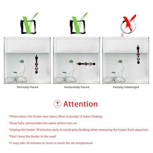 Fish Tank Aquarium Heater - Adjustable Temperature Submersible Thermostat Heater,25W/50W/100W/150W/200W/300W - size: 200W