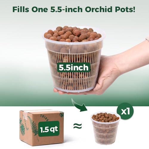 T4U Pebbles for Plants 1.5 QT, LECA Clay Balls for Hydroponics | Expanded clay pebbles for orchids, aquaponics and semi-hydroponics; lightweight reusable media for drainage and soil aeration - size: 1.5 qt