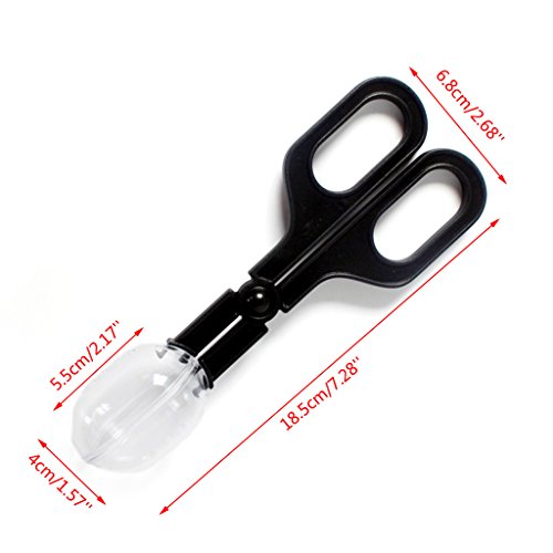 Feeding Scoop Tweezers, Spoon Tip Feeder Clamp for Snake Tarantula, Terrarium Poop Catcher Tool