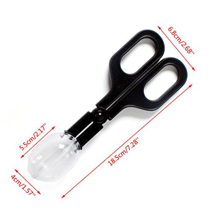 Feeding Scoop Tweezers, Spoon Tip Feeder Clamp for Snake Tarantula, Terrarium Poop Catcher Tool