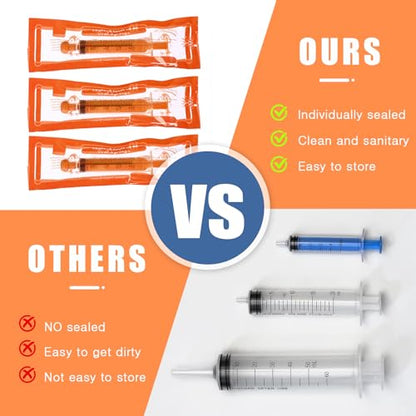 TrelaCo 20 Pack 10ml Oral Syringes with Cap for Liquid Plastic Syringe Without Needle Measuring Dispensing Tools Individually Sealed for Pets Feeding Lab Sample Injection(Orange) - size: Orange