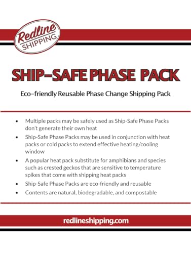 Ship-Safe Phase Pack 5 Count – Reusable Heat Pack Alternative for Temperature Control with Phase Change Material for Reptile Shipping, Amphibians, Snakes and Live Animal Transport