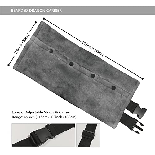 Bearded Dragon Leash and Harness Set, Beardie Carrier, Lizard Adjustable Harness with Leather Wings and Sling Bag, Reptile Small Pet Backpack Batwing Accessories (Grey) - color: Grey