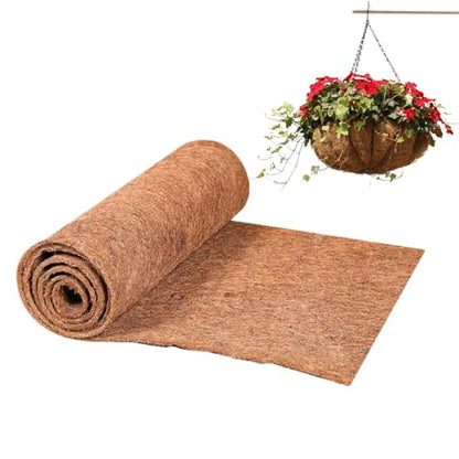 Natural Coco Coir Fiber Liner Roll, co-conut Fiber Pad Sheet, Hanging Basket Coco Liners, Coco Fiber Mat Reptile, Coco Fiber Replacement Liner for p-lanters Window Box Flower Basket Garden Decoration - size: 100x30 cm