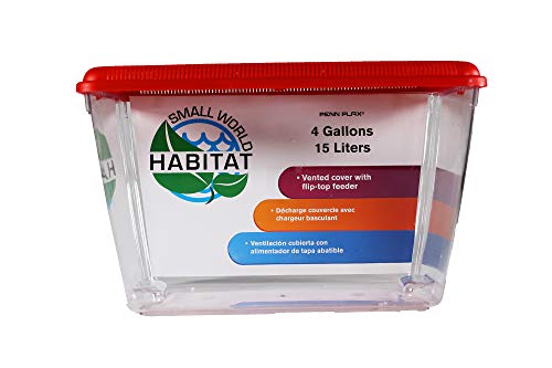 Penn-Plax Small World Habitat – Portable Clear and Transparent Plastic Tank – Excellent for Small Critters and Creatures – Easy to Clean & Handle – 4 Gallon - size: 4 Gallon