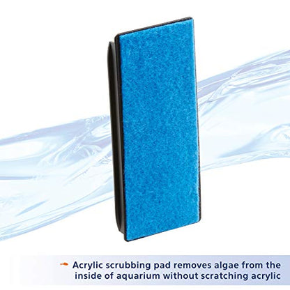 Aqueon Aquarium Algae Scraper, Fish Tank Cleaning Magnet, Small | Magnetic aquarium glass cleaner for glass or acrylic, curved pad cleans flat and curved surfaces - size: Small