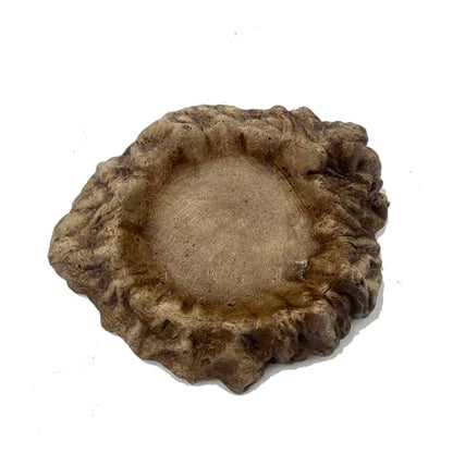 Heavy Concrete Reptile Water Dish - 100% Non-Tipping Volcano Rock Snake Water Bowl for Bearded Dragon, Tortoise, Leopard Gecko Tank Accessories