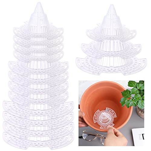 WWahuayuan Cone Flower Pot Mesh Pad, 30 Pcs Upgraded Planter Bottom Grid Mat, DIY Planter Drainage Netting for Bonsai, 3 Sizes, Outdoor Indoor Usage