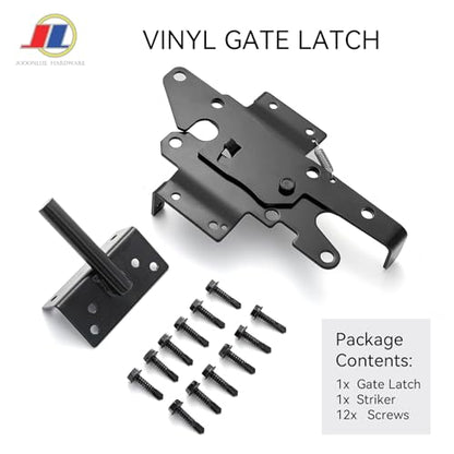 Self-Locking Gate Latch, Gravity Fence Latch, 1 Pack | Self-locking gravity gate latch for wood, metal and vinyl gates; weather-resistant automatic outdoor fence hardware, 1 pack. - size: Vinyl Fence
