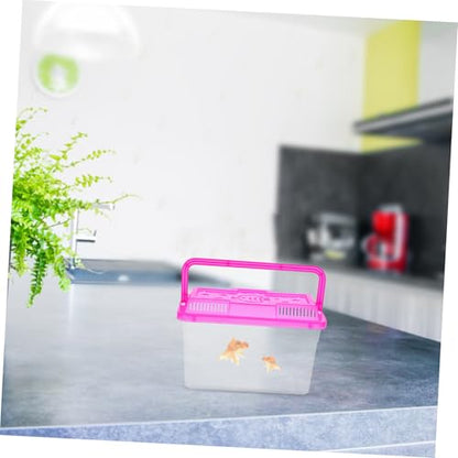 4Pcs Portable Breeding Box for Reptiles Mini Aquarium with Bright Lids Lightweight Travel Fish Tank for Turtles Hamsters and Small Pets Versatile Pet Container