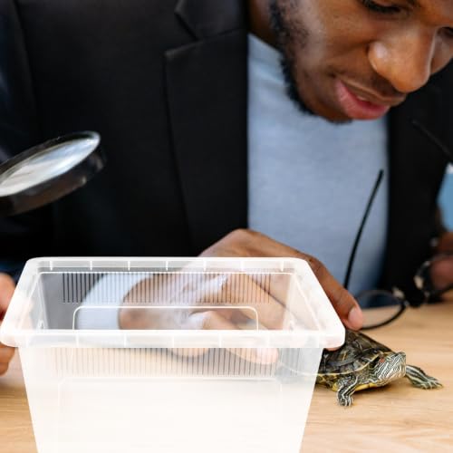 minkissy PVC Reptile Feeding Box for Small Pets and Reptiles with High Surface Hardness and Easy to Observe Container Suitable for Small Animals Showing and Incubation