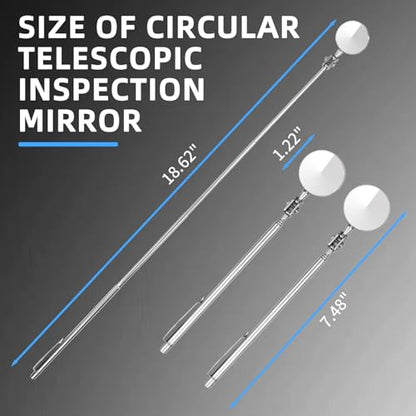 Circular Telescopic Inspection Mirror for car Maintenance, Steering Telescopic Folding Inspection Mirror, Welding Chassis Inspection, Portable Manual Tool
