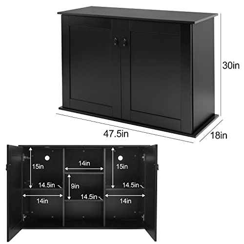 REPTI ZOO Reptile Aquarium Terrarium Wooden Stand and Cabinet with Adjustable Shelf for 48L x 18W inch Amphibian/Fish Sea Salt Water Tank Terrarium(Cabinet Only) - color: Terrarium Stand - Wood