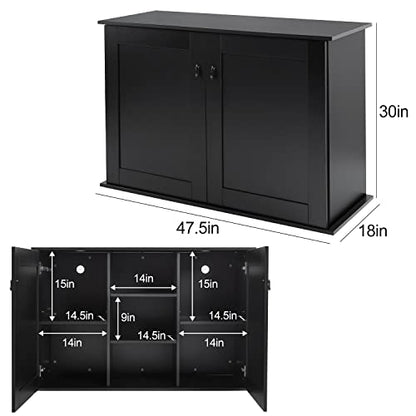 REPTI ZOO Reptile Aquarium Terrarium Wooden Stand and Cabinet with Adjustable Shelf for 48L x 18W inch Amphibian/Fish Sea Salt Water Tank Terrarium(Cabinet Only) - color: Terrarium Stand - Wood